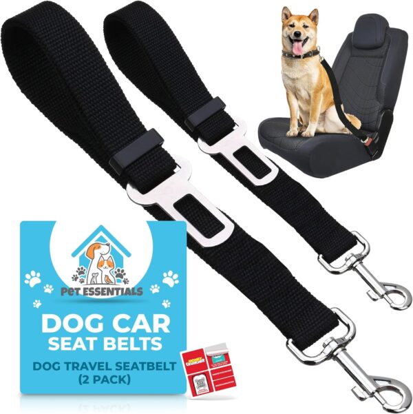 2pk Dog Car Seat Belts | Adjustable Dog Seat Belt for Dogs In Car | Dog Seat Belts for Cars UK | Car Dog Seat Belt Clip | Dog Car Seat Belt | Dog Seatbelt...